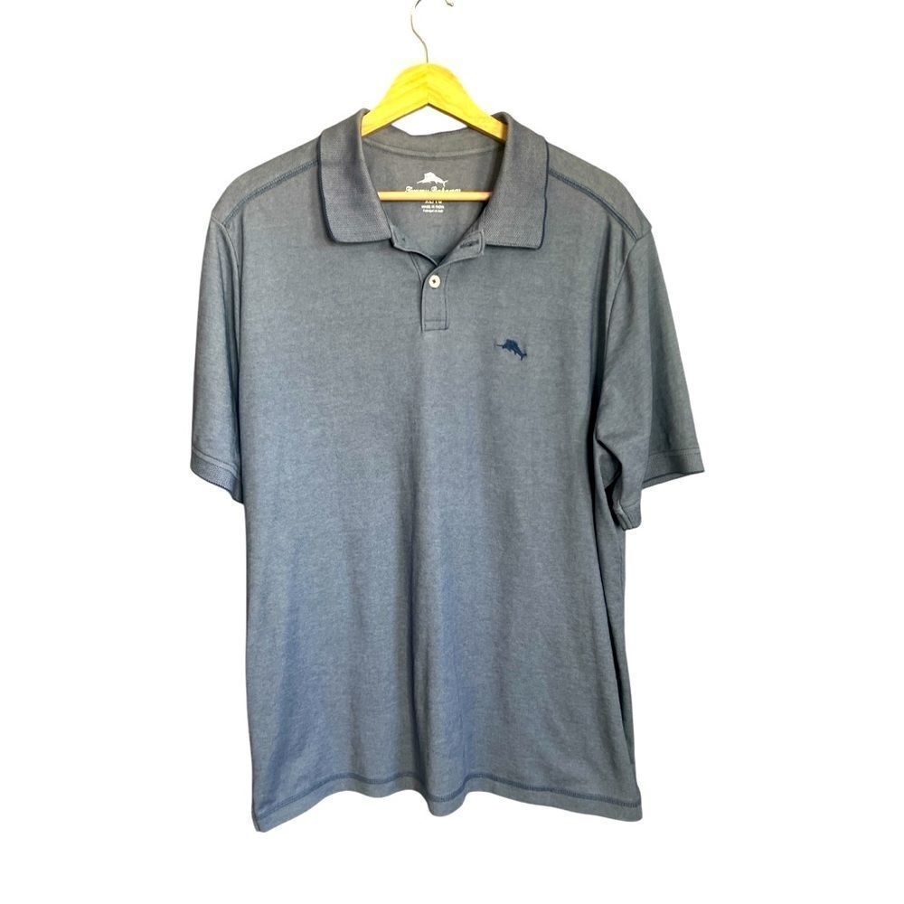 Tommy Bahama playa wave polo golf shirt logo xl blue‎ resortwear Vaca